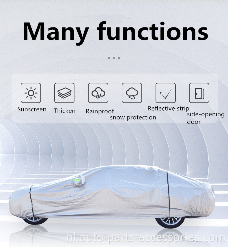 Perfect Fit Universal Customized Models Dust Proof Anti Rain Tarpaulin Car Cover met ritssluiting